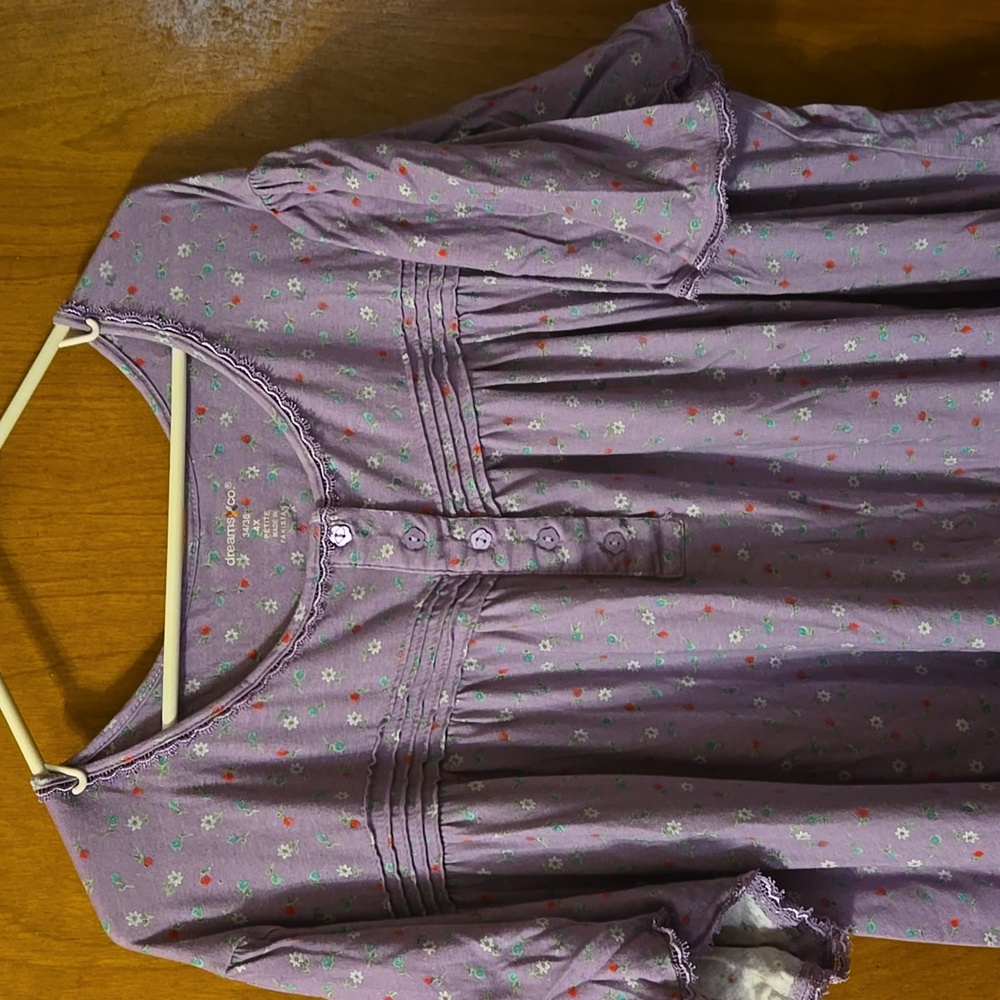 Purple Floral Nightgown 4X: 4/5XB